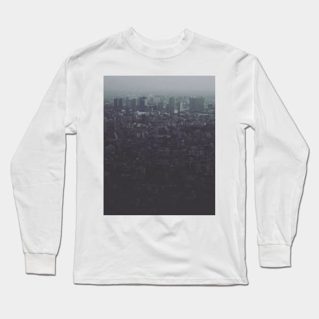 White Skies Dark Oceans Long Sleeve T-Shirt by xanderbaldini